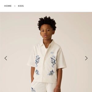 Kith Kids Matching Set in White and Blue